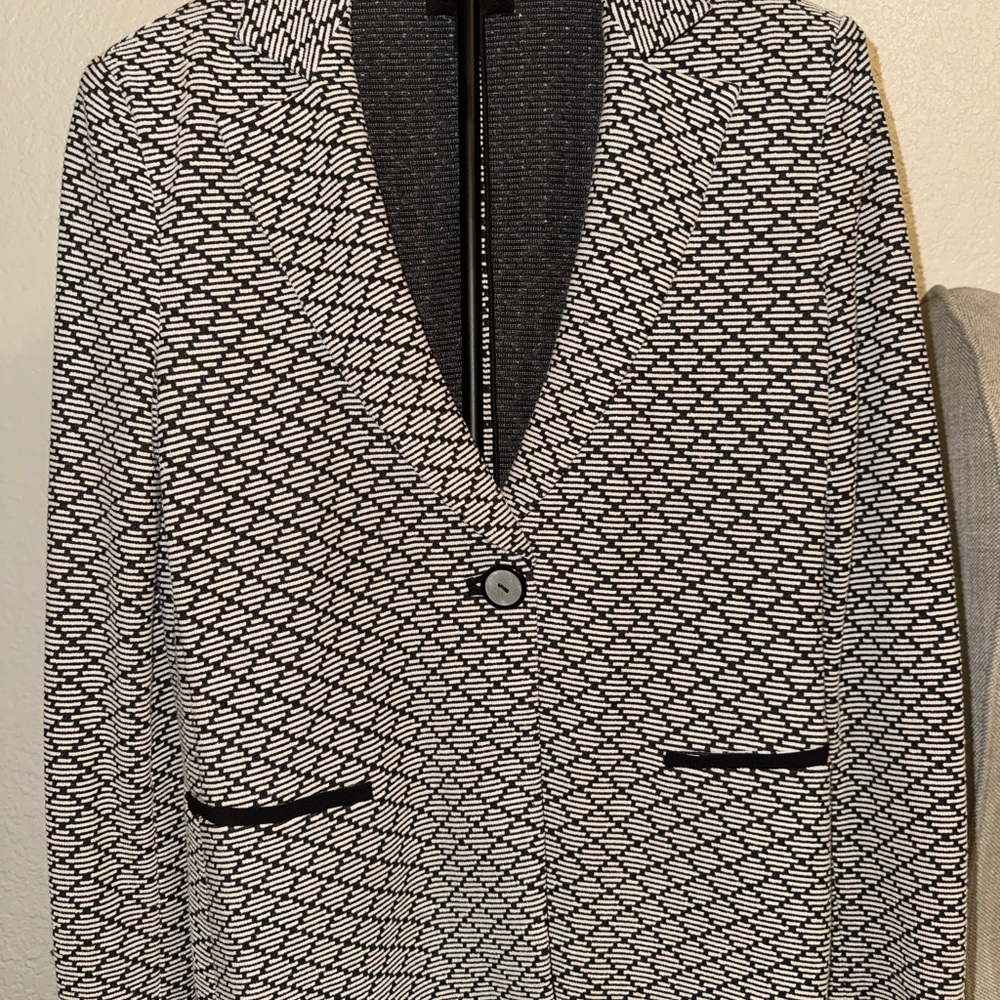 Emporio Armani Black and White Patterned Blazer